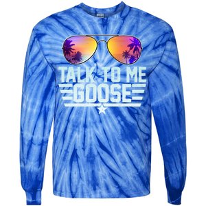 Cool Retro Talk To Me Goose Tie-Dye Long Sleeve Shirt