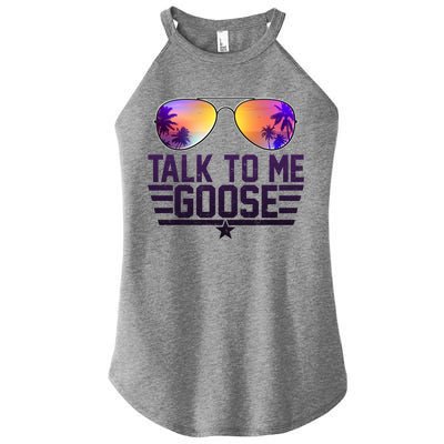 Cool Retro Talk To Me Goose Women’s Perfect Tri Rocker Tank