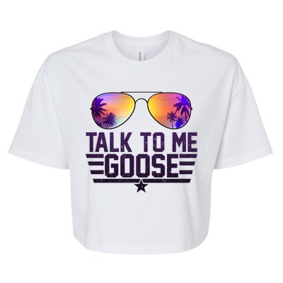 Cool Retro Talk To Me Goose Bella+Canvas Jersey Crop Tee