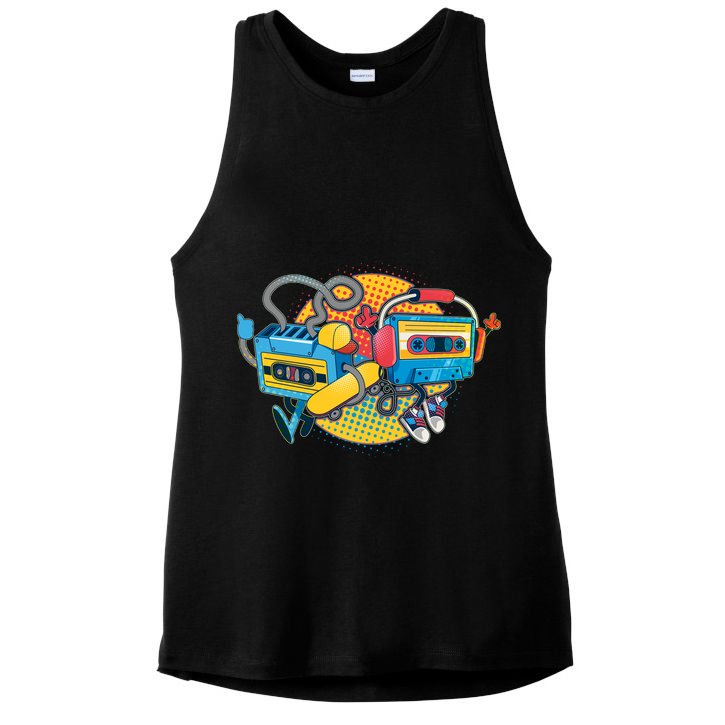 Cool Retro Tapes Ladies PosiCharge Tri-Blend Wicking Tank