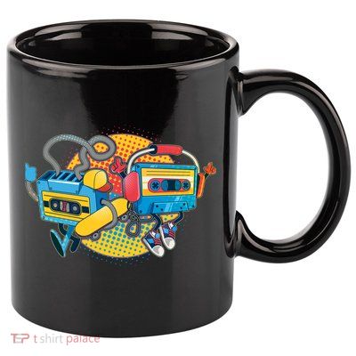 Cool Retro Tapes 11oz C Handle Ceramic Mug