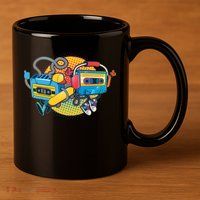 Cool Retro Tapes 11oz C Handle Ceramic Mug