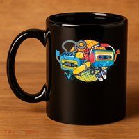 Cool Retro Tapes 11oz C Handle Ceramic Mug