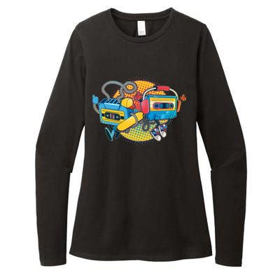 Cool Retro Tapes Womens CVC Long Sleeve Shirt