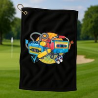 Cool Retro Tapes Golf Towel