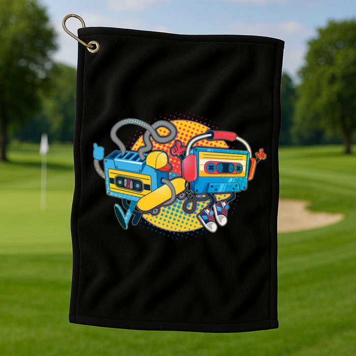 Cool Retro Tapes Golf Towel