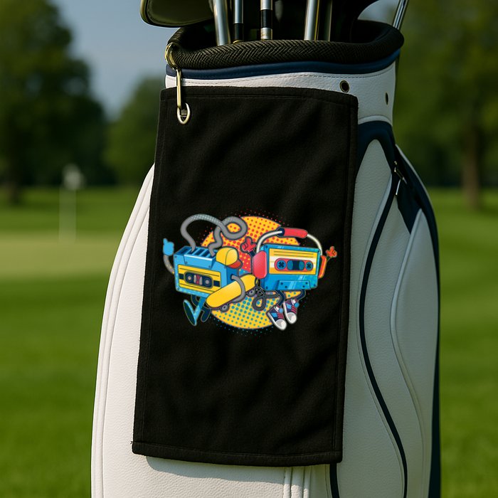 Cool Retro Tapes Golf Towel