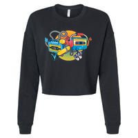 Cool Retro Tapes Cropped Pullover Crew