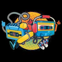 Cool Retro Tapes Cropped Pullover Crew