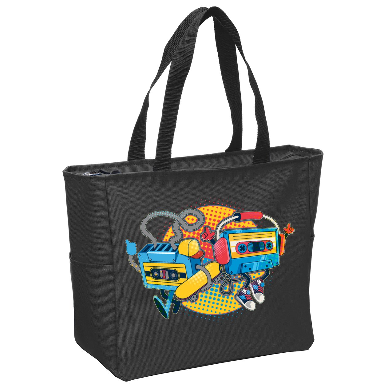 Cool Retro Tapes Zip Tote Bag