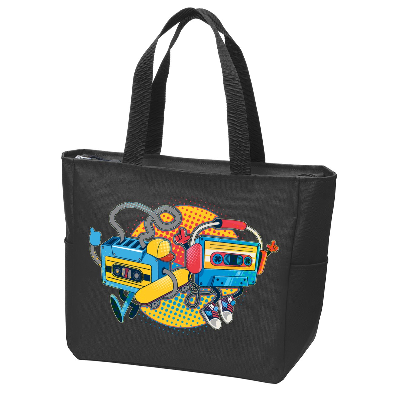 Cool Retro Tapes Zip Tote Bag