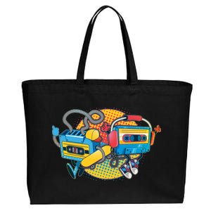 Cool Retro Tapes Cotton Canvas Jumbo Tote