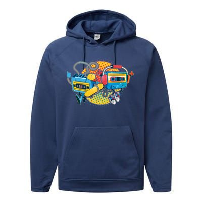 Cool Retro Tapes Performance Fleece Hoodie