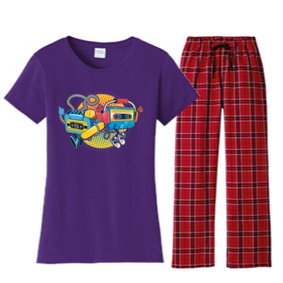 Cool Retro Tapes Women's Flannel Pajama Set