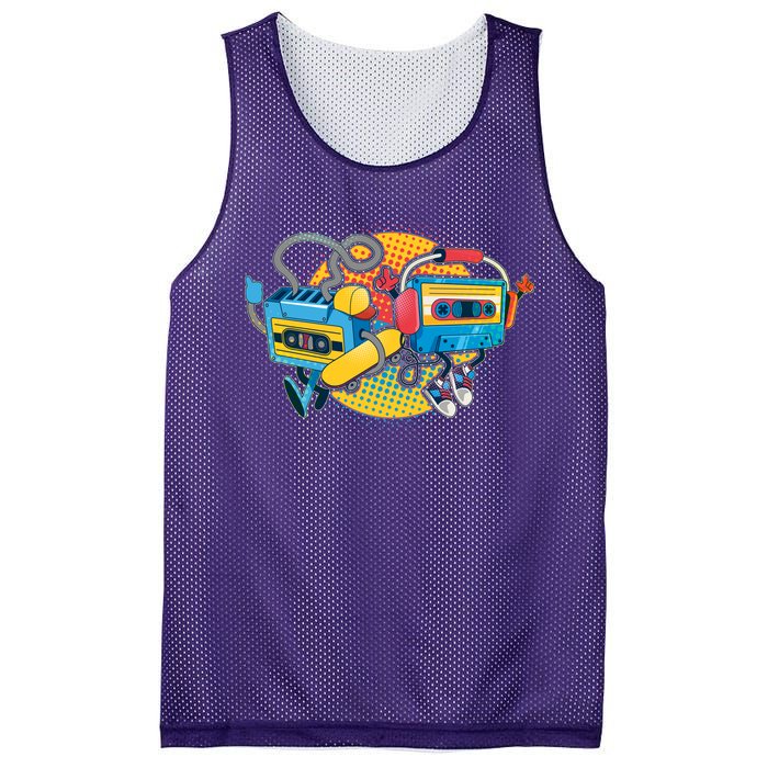 Cool Retro Tapes Mesh Reversible Basketball Jersey Tank