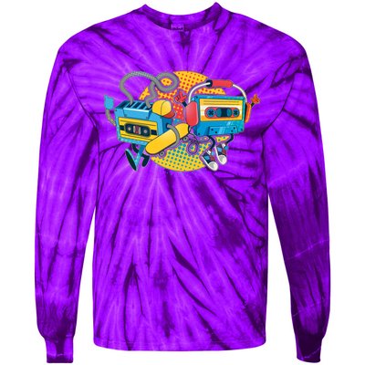 Cool Retro Tapes Tie-Dye Long Sleeve Shirt