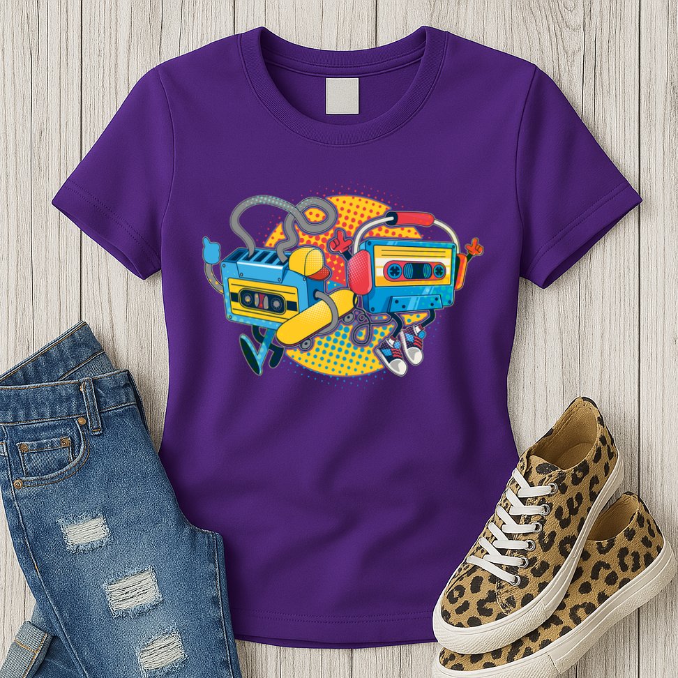 Cool Retro Tapes Womens T-Shirt