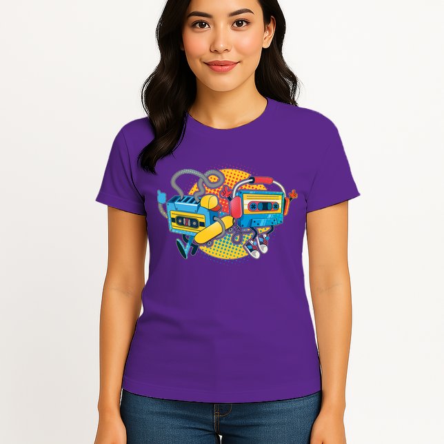 Cool Retro Tapes Womens T-Shirt