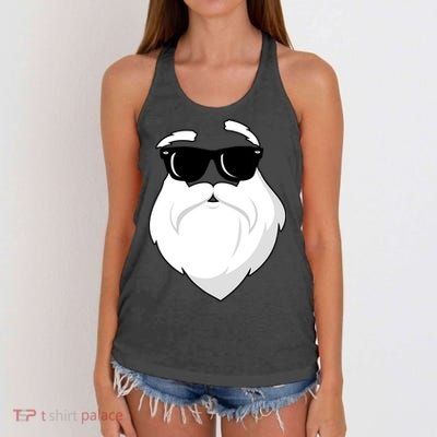 Cool Santa Face Women's Knotted Racerback Tank