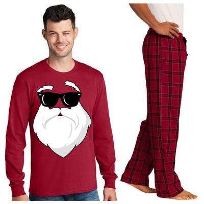 Cool Santa Face Long Sleeve Pajama Set