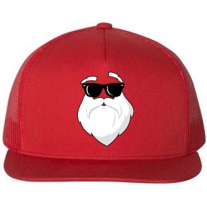 Cool Santa Face Flat Bill Trucker Hat