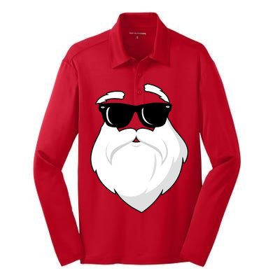 Cool Santa Face Silk Touch Performance Long Sleeve Polo