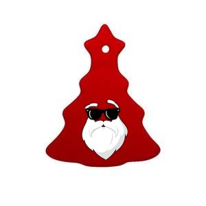 Cool Santa Face Ceramic Tree Ornament