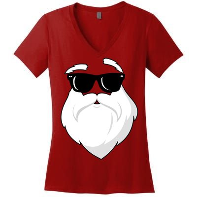 Cool Santa Face Women's V-Neck T-Shirt