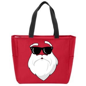 Cool Santa Face Zip Tote Bag