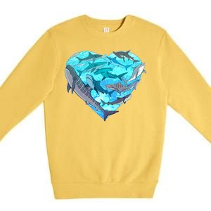 Cool Shark Love Heart Premium Crewneck Sweatshirt