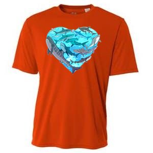 Cool Shark Love Heart Cooling Performance Crew T-Shirt