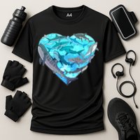 Cool Shark Love Heart Cooling Performance Crew T-Shirt