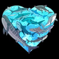 Cool Shark Love Heart Cooling Performance Crew T-Shirt