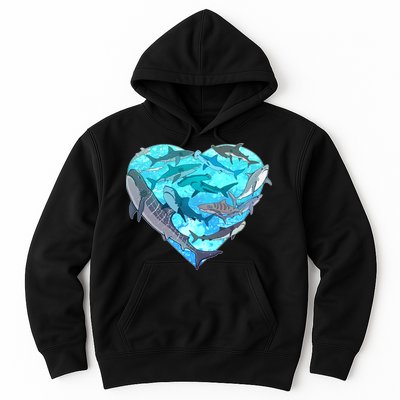 Cool Shark Love Heart Hoodie