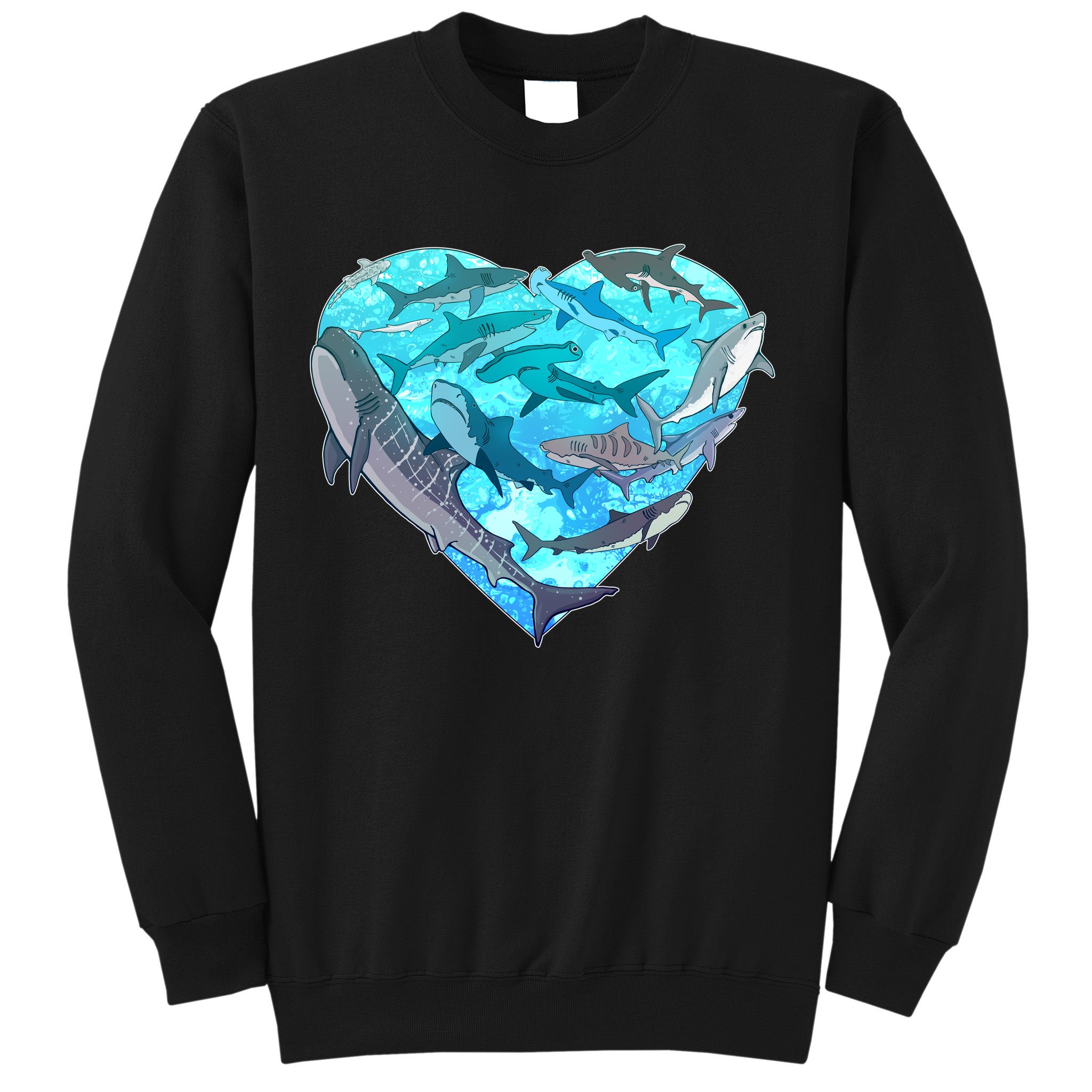 Cool Shark Love Heart Sweatshirt