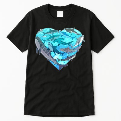 Cool Shark Love Heart Tall T-Shirt