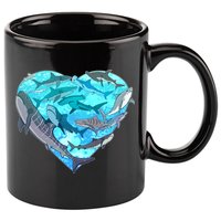 Cool Shark Love Heart 11oz C Handle Ceramic Mug