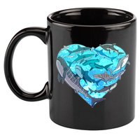 Cool Shark Love Heart 11oz C Handle Ceramic Mug