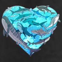 Cool Shark Love Heart 11oz C Handle Ceramic Mug