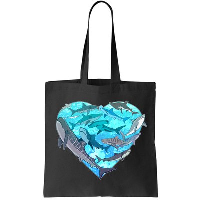 Cool Shark Love Heart Bag