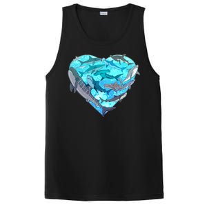 Cool Shark Love Heart PosiCharge Competitor Tank