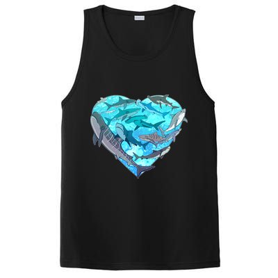 Cool Shark Love Heart PosiCharge Competitor Tank