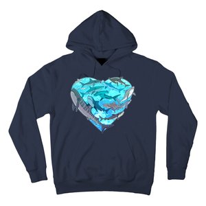 Cool Shark Love Heart Hoodie