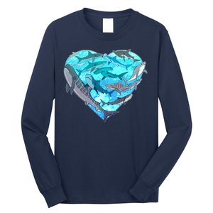 Cool Shark Love Heart Long Sleeve Shirt