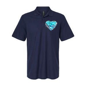 Cool Shark Love Heart Softstyle Adult Sport Polo