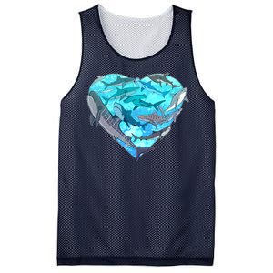 Cool Shark Love Heart Mesh Reversible Basketball Jersey Tank