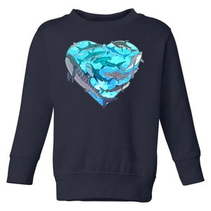 Cool Shark Love Heart Toddler Sweatshirt