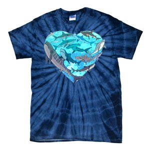 Cool Shark Love Heart Tie-Dye T-Shirt