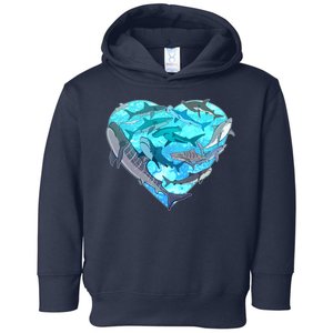 Cool Shark Love Heart Toddler Hoodie