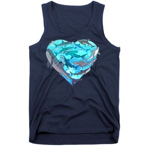 Cool Shark Love Heart Tank Top